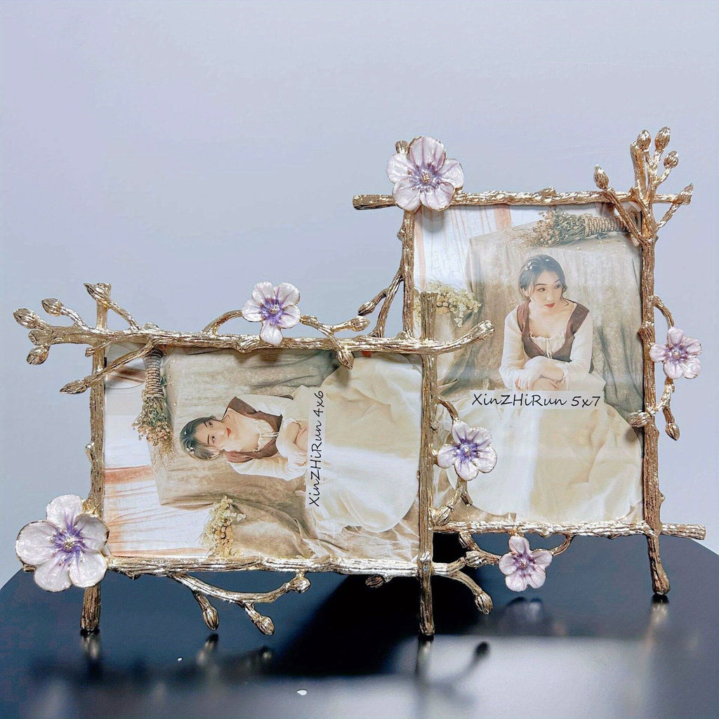 NNETM Nordic Gold Metal Photo Frame – Luxury Tabletop Picture Frame