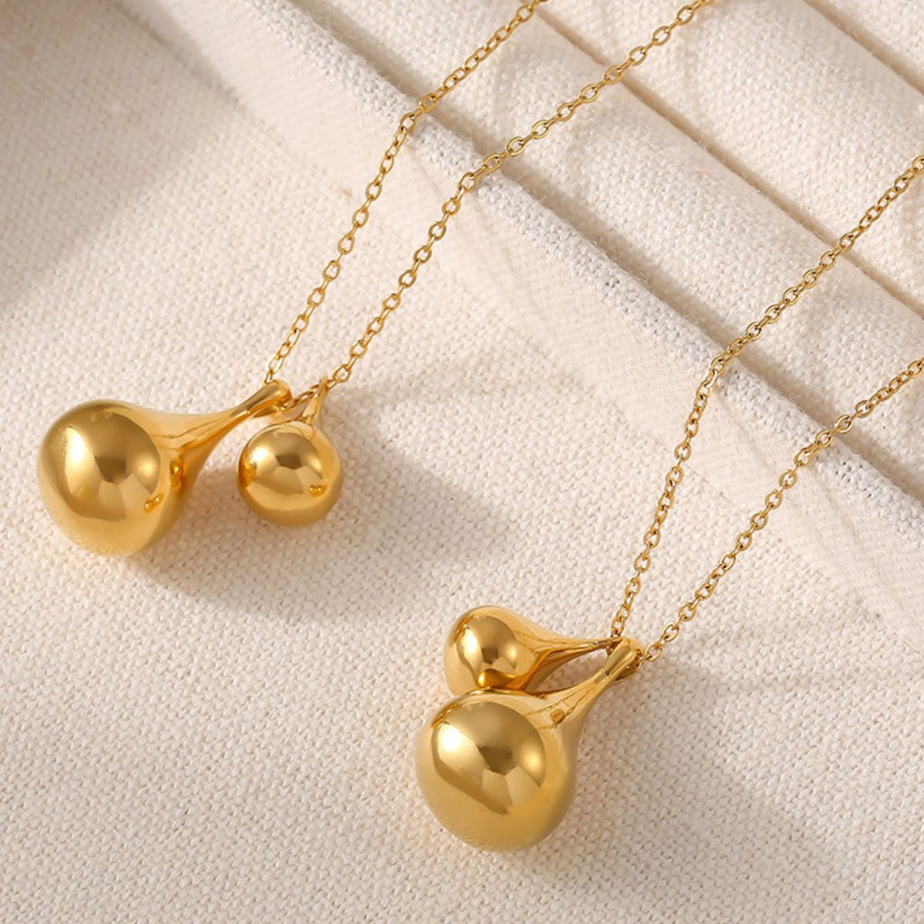 Stainless Steel Water Drop Shape Pendant Necklace