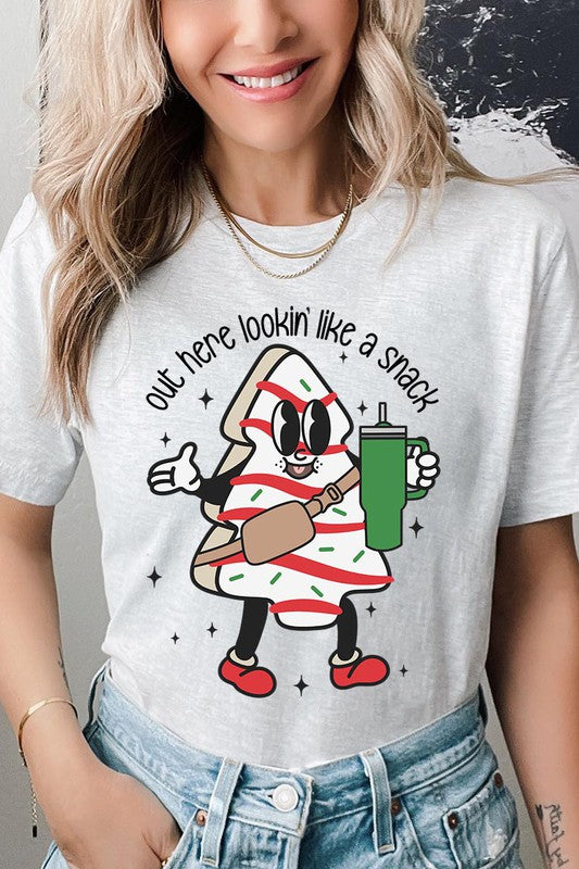OUT HERE LOOKIN' LIKE A SNACK,CHRISTMAS COOKIE UNISEX SHORT SLEEVE,GRAPHIC TEE