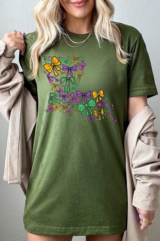 Louisiana Mardi Gras coquette Graphic Tee
