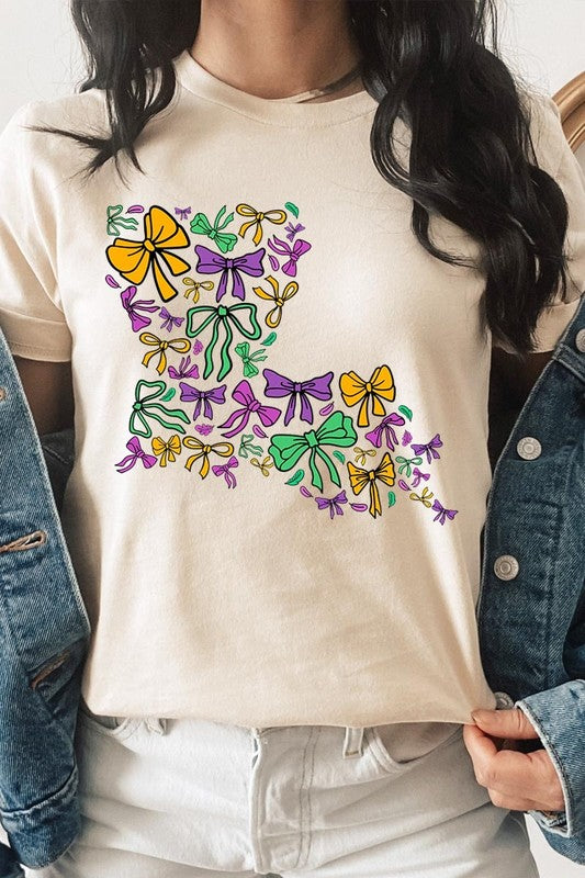 Louisiana Mardi Gras coquette Graphic Tee