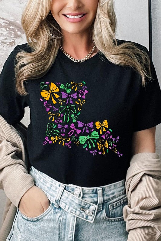 Louisiana Mardi Gras coquette Graphic Tee