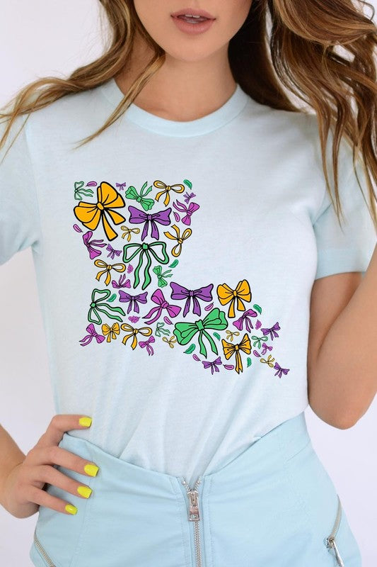 Louisiana Mardi Gras coquette Graphic Tee