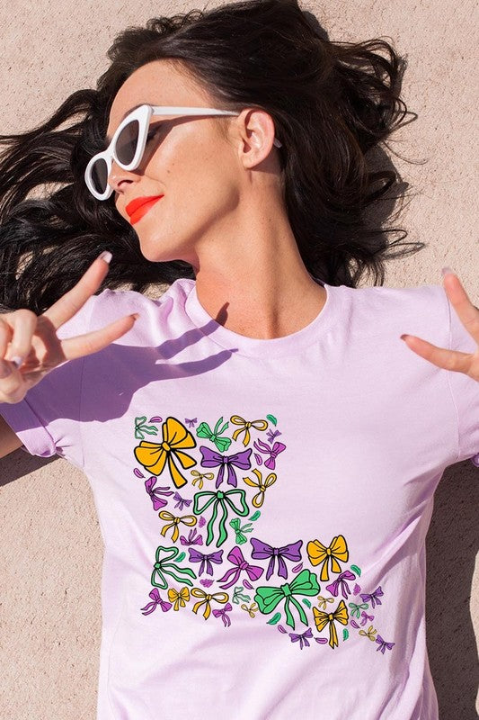 Louisiana Mardi Gras coquette Graphic Tee