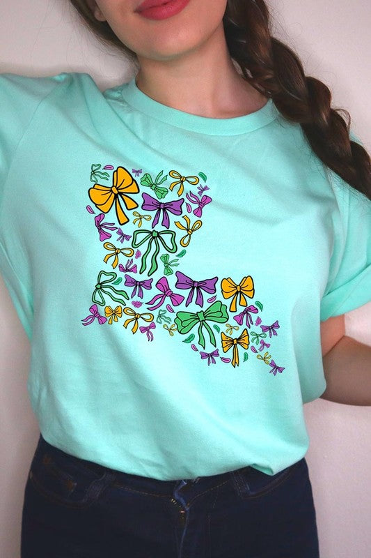Louisiana Mardi Gras coquette Graphic Tee