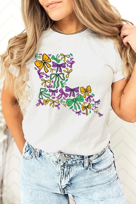 Louisiana Mardi Gras coquette Graphic Tee