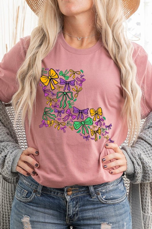 Louisiana Mardi Gras coquette Graphic Tee